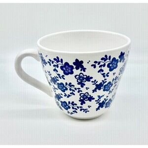 IKEA JAMNT Floral Mug Cup Blue and White Flower Stoneware